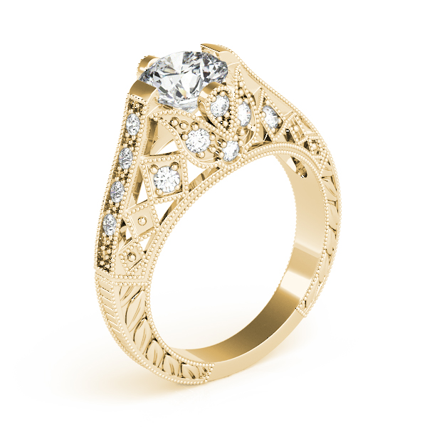 14K Yellow Gold Antique Engagement Ring Image 3 Vincent Anthony Jewelers Tulsa, OK