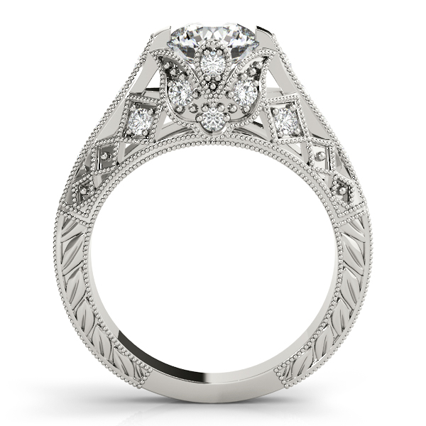 14K White Gold Antique Engagement Ring Image 2 Double Diamond Jewelry Olympic Valley, CA