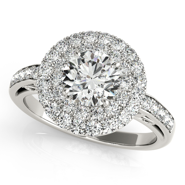 14K White Gold Round Halo Engagement Ring Meigs Jewelry Tahlequah, OK