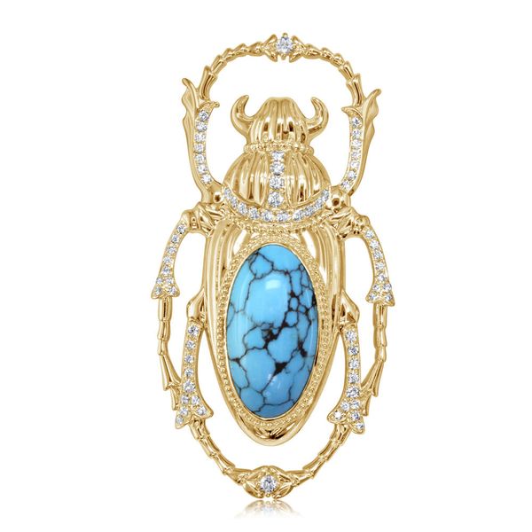 Yellow Gold Egyptian Turquoise Pin Towne & Country Jewelers Westborough, MA