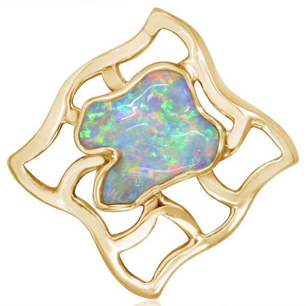 Yellow Gold Natural Light Opal Pin Conti Jewelers Endwell, NY
