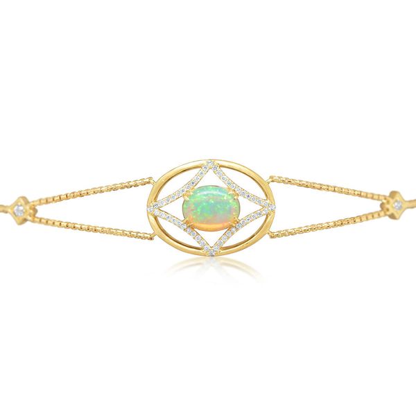 Yellow Gold Calibrated Light Opal Bracelet John E. Koller Jewelry Designs Owasso, OK