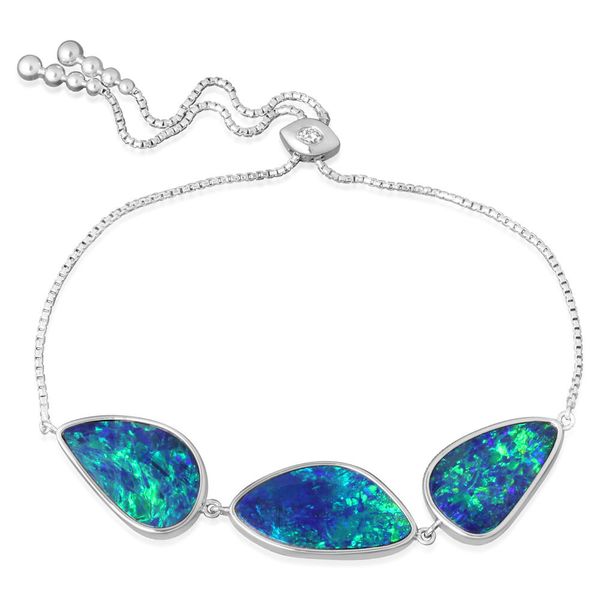White Gold Opal Doublet Bracelet Ask Design Jewelers Olean, NY