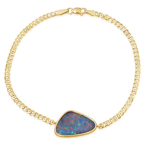 Yellow Gold Opal Doublet Bracelet H. Brandt Jewelers Natick, MA