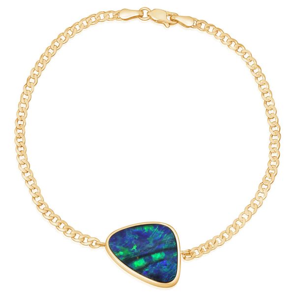 Yellow Gold Opal Doublet Bracelet Cravens & Lewis Jewelers Georgetown, KY