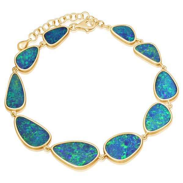 Yellow Gold Opal Doublet Bracelet Vail Creek Jewelry Designs Turlock, CA