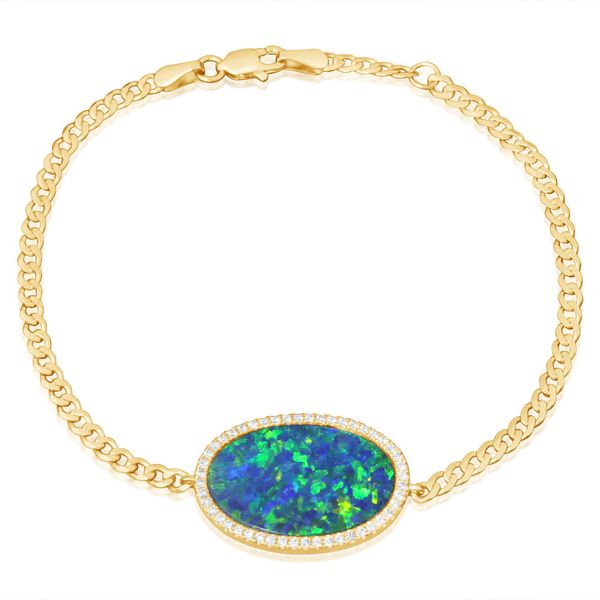 Yellow Gold Opal Doublet Bracelet Gold Mine Jewelers Jackson, CA