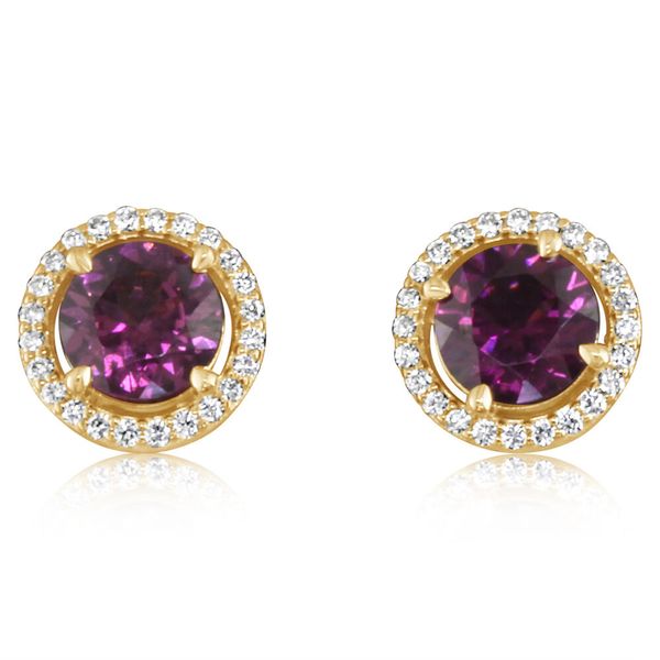 Yellow Gold Garnet Earrings Leslie E. Sandler Fine Jewelry and Gemstones rockville , MD