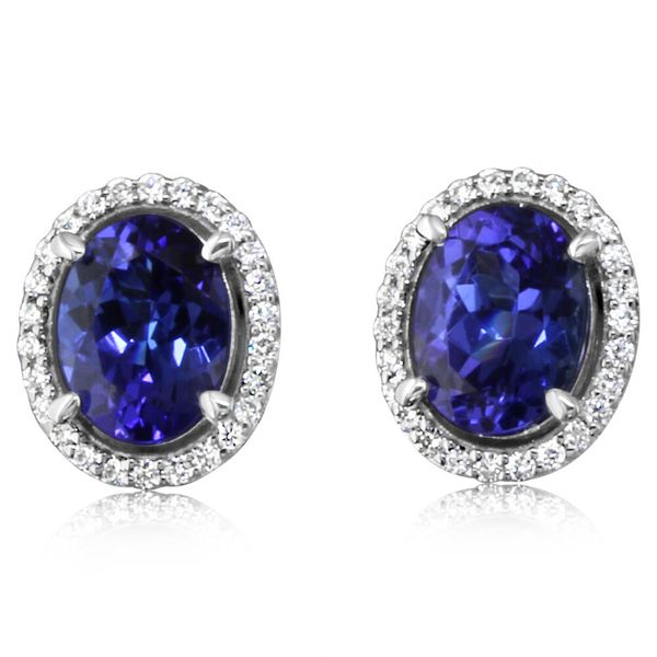 White Gold Tanzanite Earrings Blue Heron Jewelry Company Poulsbo, WA