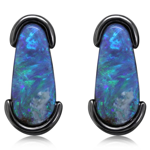 Sterling Silver Boulder Opal Earrings Image 2 Biondi Diamond Jewelers Aurora, CO