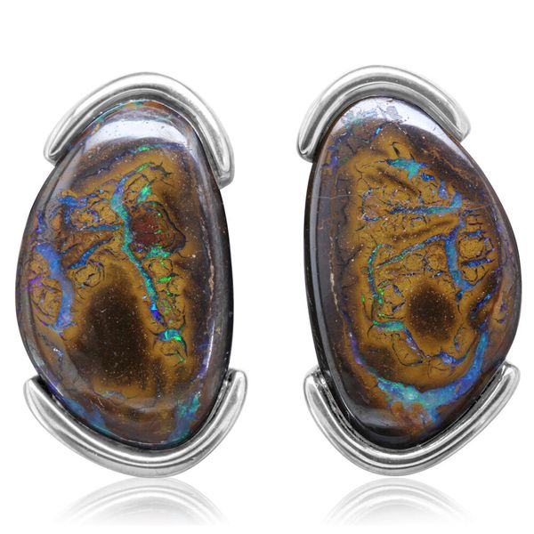 Sterling Silver Boulder Opal Earrings Image 3 Midtown Diamonds Reno, NV