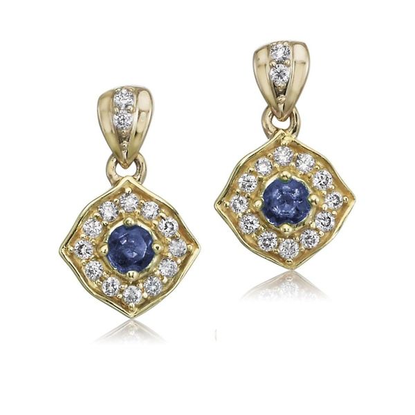 Yellow Gold Sapphire Earrings Thomas A. Davis Jewelers Holland, MI