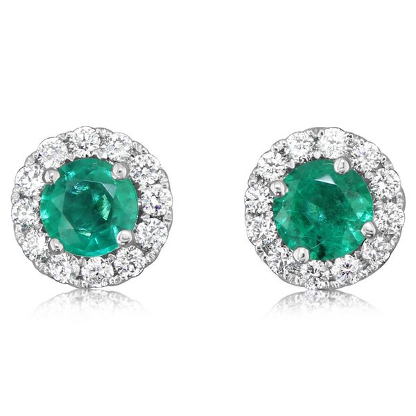 White Gold Emerald Earrings Tom Poe Diamonds Enumclaw, WA