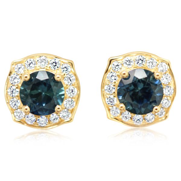 Yellow Gold Sapphire Earrings Tom Poe Diamonds Enumclaw, WA