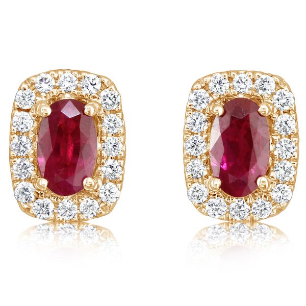 Yellow Gold Ruby Earrings J. Anthony Jewelers Neenah, WI