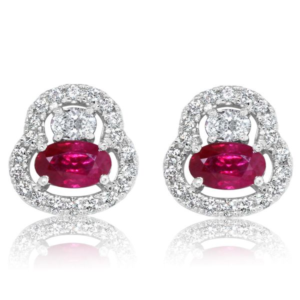 White Gold Ruby Earrings Towne & Country Jewelers Westborough, MA
