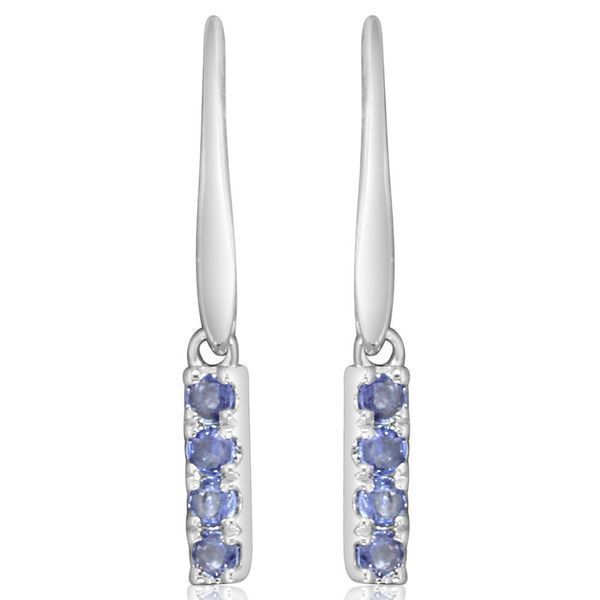 White Gold Yogo Sapphire Earrings Cravens & Lewis Jewelers Georgetown, KY