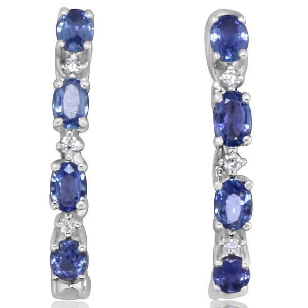 White Gold Yogo Sapphire Earrings Cravens & Lewis Jewelers Georgetown, KY