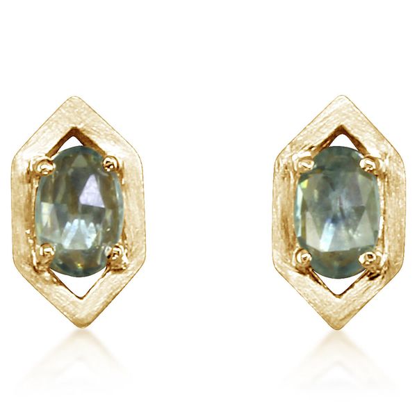 Yellow Gold Sapphire Earrings John E. Koller Jewelry Designs Owasso, OK