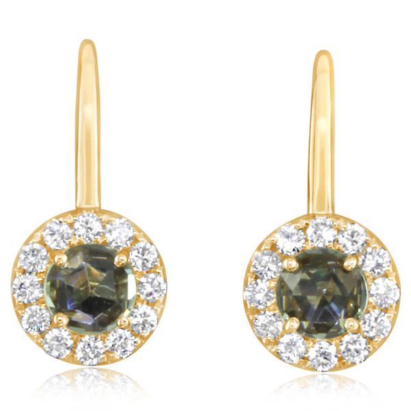 Yellow Gold Sapphire Earrings H. Brandt Jewelers Natick, MA