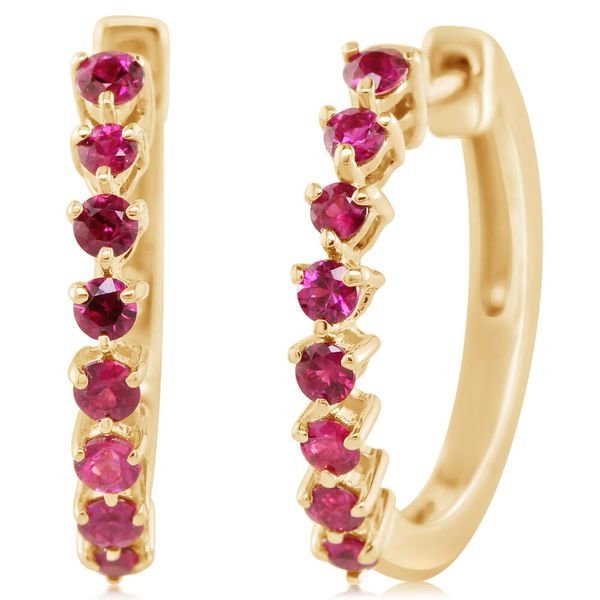 Yellow Gold Ruby Earrings Daniel Jewelers Brewster, NY