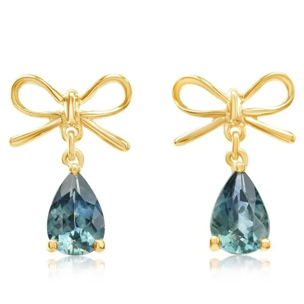 Yellow Gold Sapphire Earrings
