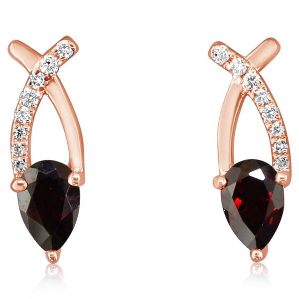 Rose Gold Garnet Earrings Roberts Jewelers Jackson, TN
