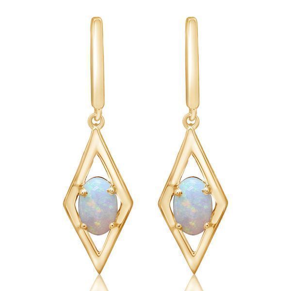 Rose Gold Calibrated Light Opal Earrings Parris Jewelers Hattiesburg, MS