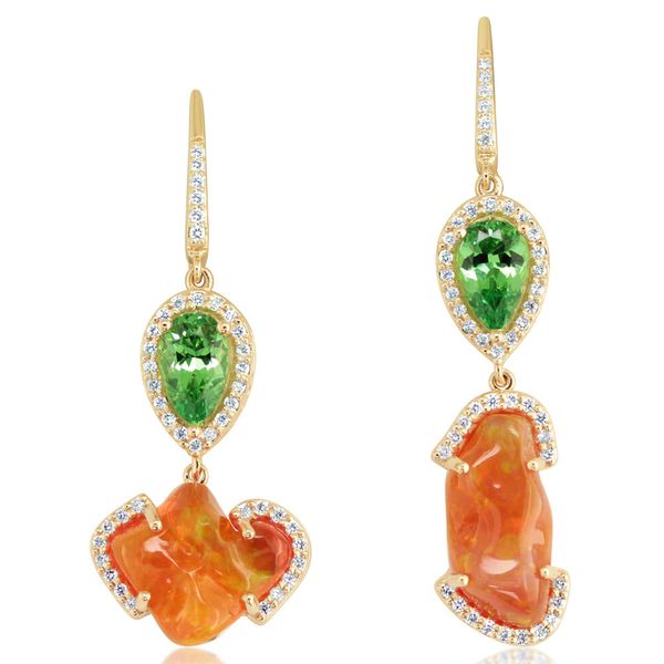 Yellow Gold Fire Opal Earrings Towne & Country Jewelers Westborough, MA