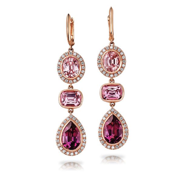 Rose Gold Garnet Earrings Daniel Jewelers Brewster, NY
