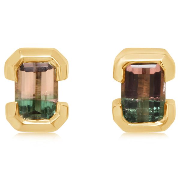 Yellow Gold Tourmaline Earrings Biondi Diamond Jewelers Aurora, CO