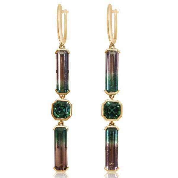 Yellow Gold Tourmaline Earrings Leslie E. Sandler Fine Jewelry and Gemstones rockville , MD
