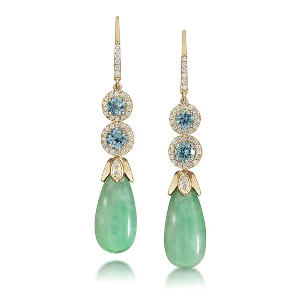 Yellow Gold Jade Earrings