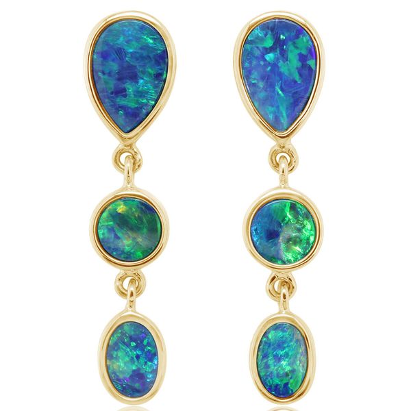 Yellow Gold Opal Doublet Earrings J. Anthony Jewelers Neenah, WI