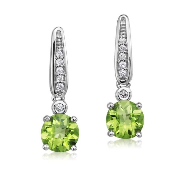 White Gold Peridot Earrings Timmreck & McNicol Jewelers McMinnville, OR