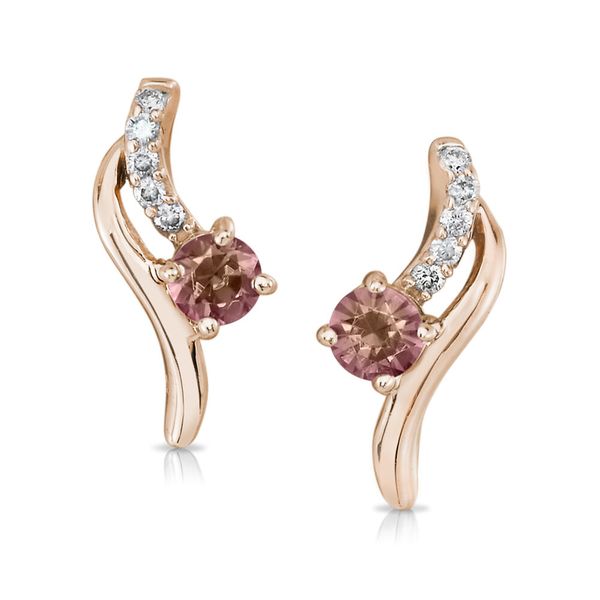 Rose Gold Lotus Garnet Earrings H. Brandt Jewelers Natick, MA