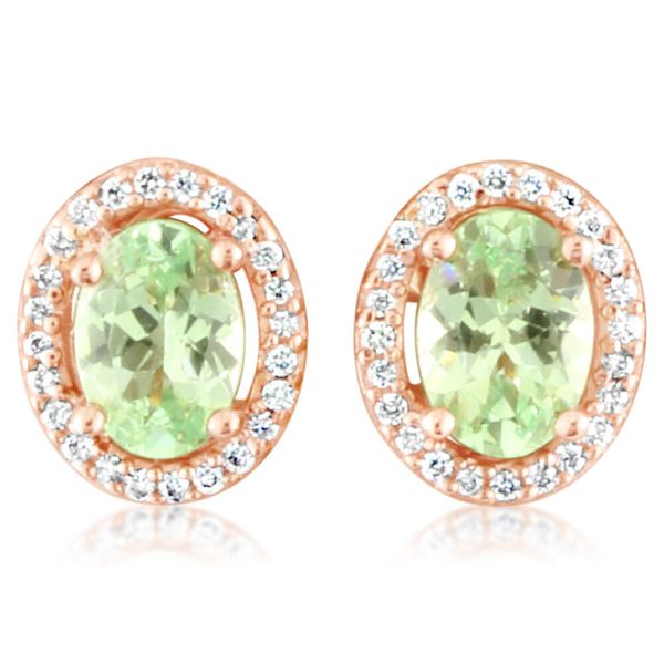 Rose Gold Mint Garnet Earrings Leslie E. Sandler Fine Jewelry and Gemstones rockville , MD