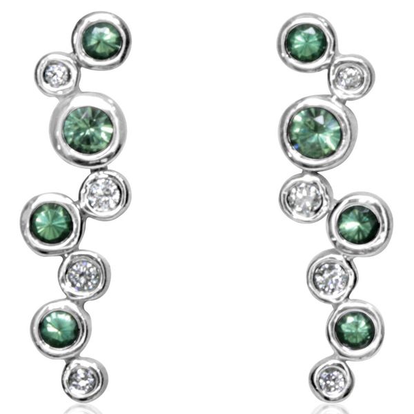 White Gold Mint Garnet Earrings Leslie E. Sandler Fine Jewelry and Gemstones rockville , MD