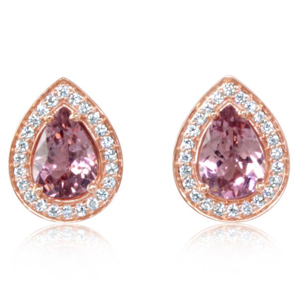 Rose Gold Lotus Garnet Earrings Leslie E. Sandler Fine Jewelry and Gemstones rockville , MD