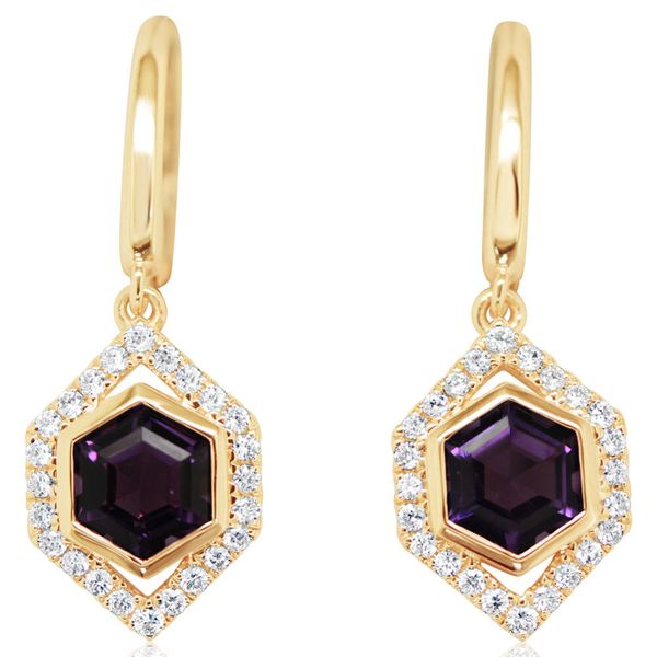 Rose Gold Amethyst Earrings Leslie E. Sandler Fine Jewelry and Gemstones rockville , MD