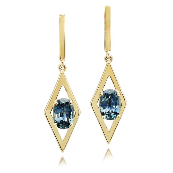 Yellow Gold Sapphire Earrings Jerald Jewelers Latrobe, PA