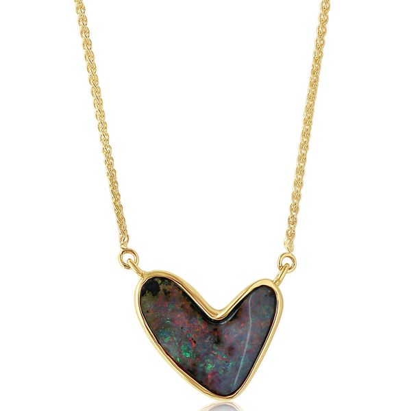 Yellow Gold Boulder Opal Necklace Banks Jewelers Burnsville, NC