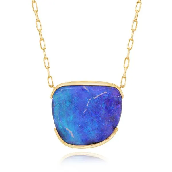 Yellow Gold Boulder Opal Necklace