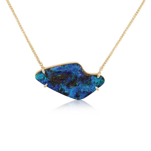 Yellow Gold Boulder Opal Necklace Brynn Marr Jewelers Jacksonville, NC