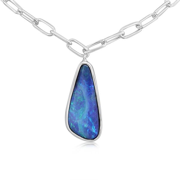 Sterling Silver Boulder Opal Necklace John E. Koller Jewelry Designs Owasso, OK