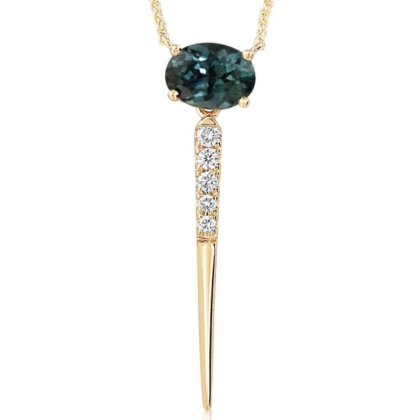 Yellow Gold Sapphire Necklace Towne & Country Jewelers Westborough, MA