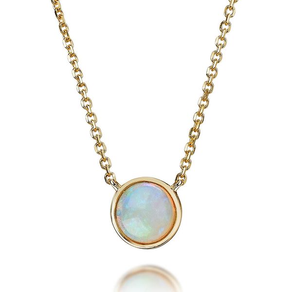Yellow Gold Calibrated Light Opal Necklace Jewel Smiths Oklahoma City, OK