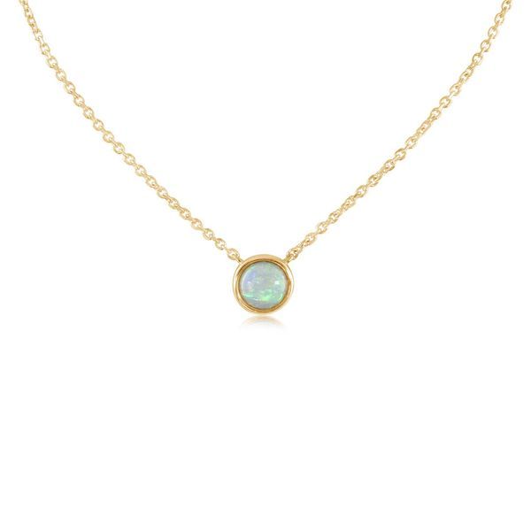 Yellow Gold Calibrated Light Opal Necklace The Jewelry Source El Segundo, CA