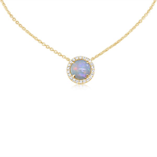 Yellow Gold Calibrated Light Opal Necklace Midtown Diamonds Reno, NV