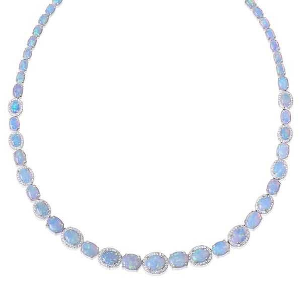Azlee 18k yellow gold opal beaded necklace